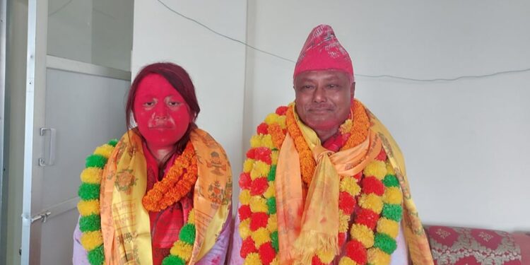 रामधुनीकाे नेकपा एमालेका शंकरलाल चौधरी मेयरमा विजयी, उपमेयरमा तारा थापा